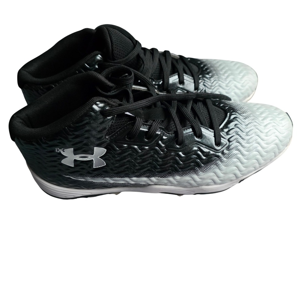 Under Armour UA Black White Spolight Hammer Cleats Men's Size 9‎ Football Sports